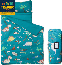 Toddler Nap Mat with Pillow and Blanket, 52" X 20" Lightweight and Soft Nap Mat