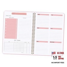 Undated Weekly Planner With Habit Tracker  To Do List 5.7 x 8.0 inch  Pink