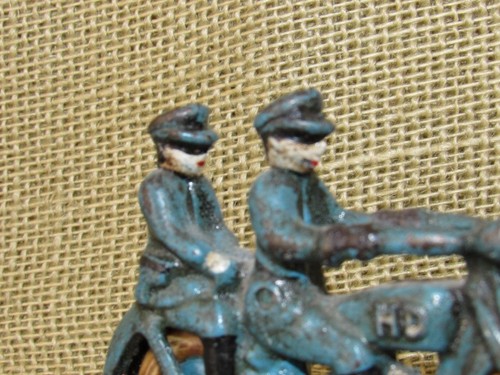 XONEX made Harley-Davidson Blue Cast Iron Tandem Police Motorcycle Replica - Picture 2 of 8
