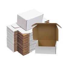 ZxeluPapr 50 Pack 6x4x3 Small Shipping Boxes, White 6x4x3, White-6x4x3