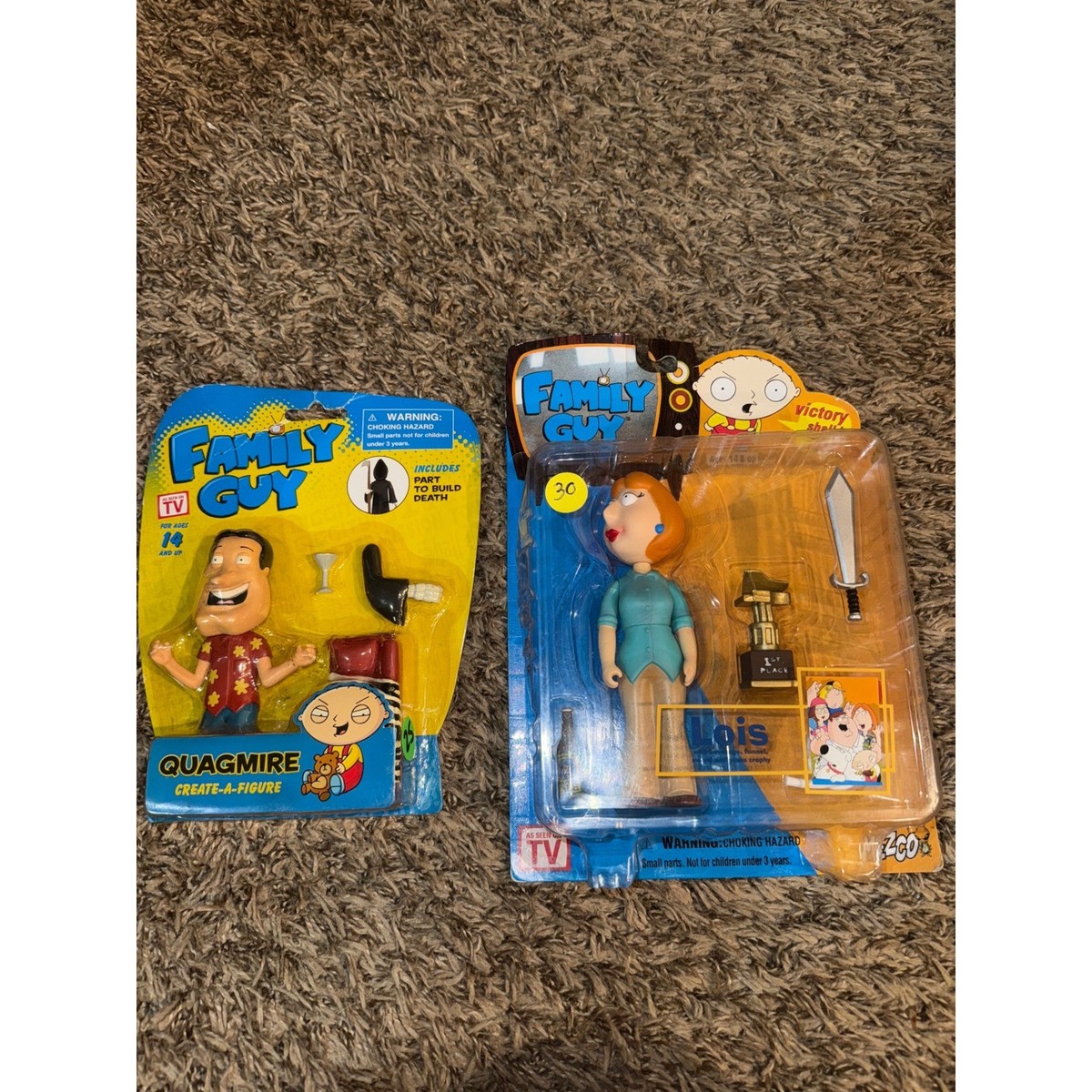 Family Guy Action Figure Lot Mezco Lois Griffin & Quagmire Create