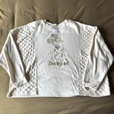 Disney Parks Disneyland Mickey Mouse Embroidered Quilted Crewneck Sweatshirt 3X