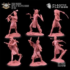 PLASTIC PLATOON INDIANS Battle of the Little Bighorn 1:32 VERY OLD & MEGA RARE