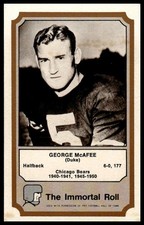 1974 Fleer Football Patches George McAfee #NNO Chicago Bears - Excellent