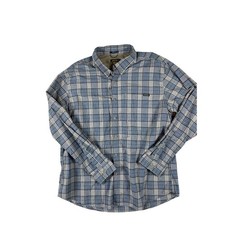 Eddie Bauer Mens Shirt XL Blue Plaid Classic Fit Long Sleeve Button Down