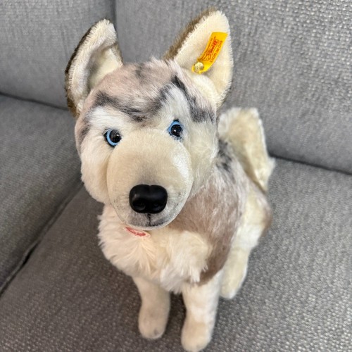 Steiff Ernesto Husky Mohair 079702 Rare All Tags Collar Wear Excellent Collector