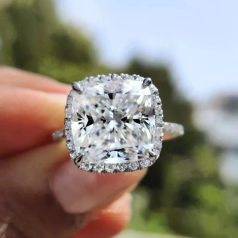 Alianza De Boda De Cinco Piedras De Moissanita, Anillo De Cinco Piedras De Corte Radiante De 3,49 Quilates, Alianza De Media Eternidad De Oro Blanco De 14 Quilates Con Ajuste Cómodo, Alianza