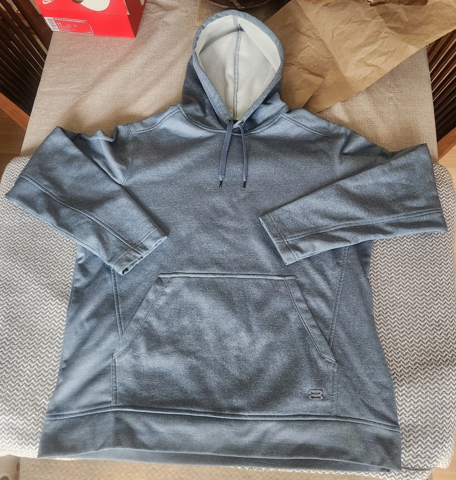 Layer 8 Tech Performance Pullover Hoodie Men's Size Large Sharp Light Blue Color