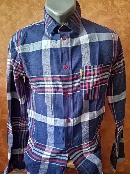 Men Armani Jeans Shirt Navy Cotton 36 / S / 44 #8C1Q