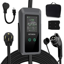 Portable Level 1 2 EV Charger, 32 Amp, Portable Charger for Home and J1772, 2...