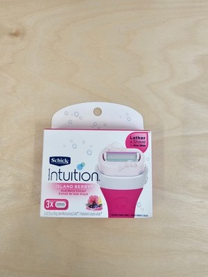 SCHICK Ladies INTUITION Razor Blades ISLAND BERRY Four Blades * NEW SEALED *