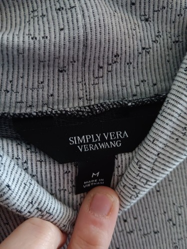 Simply Vera Wang Blouse M Top Shirt Long Sleeve Ombre Speckled Gray Grey Black - Picture 2 of 4