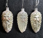 3x-Vintage German Santa On A Pinecone Ornament Christmas Blown Mercury Glass — photo 1