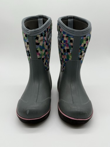 Bogs Kids Youth Sz 2 Gray Multi Handle Waterproof Insulated Snow Boot - Picture 3 of 7