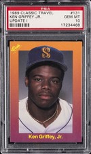 1989 CLASSIC TRAVEL UPDATE I #131 KEN GRIFFEY JR. PSA 10