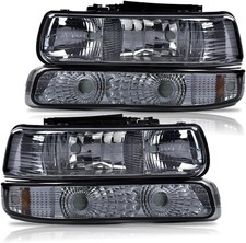 Smoky Headlights Silverado 1500 2500 3500 1999-2002 Suburban/Tahoe 2000-2006