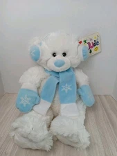 Kids Preferred White Bear Winter Plush w/Earmuffs 16” Stuffed Animal Toy 2005
