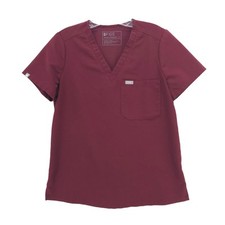 FIGS "Catarina" Burgundy One-Pocket Scrub Top FW1000 Technical Collection SMALL