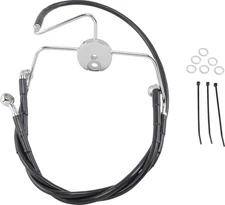 DRAG SPECIALTIES 644410-4BLK Brake Line - Front - Black - +4"