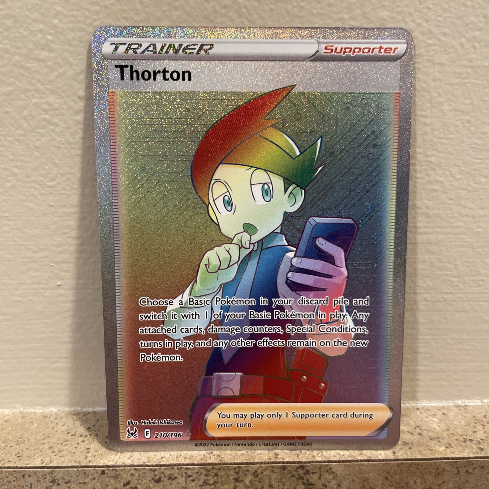 Thorton (Rainbow Secret Rare) - 210/196 - Lost Origin SWSH - Pokemon 2022 - NM