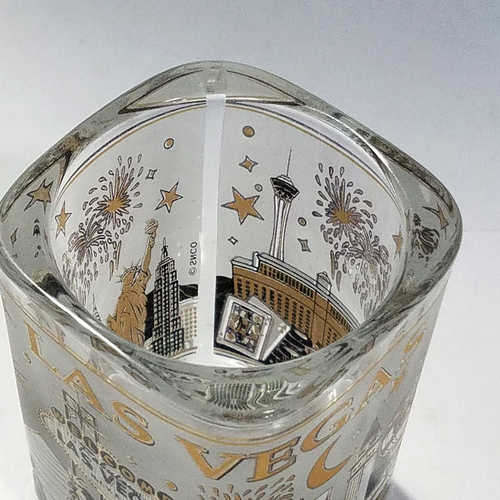 Vidrio de tiro de colección cuadrado Las Vegas Nevada 2 3/8" de alto - Imagen 6 de 6