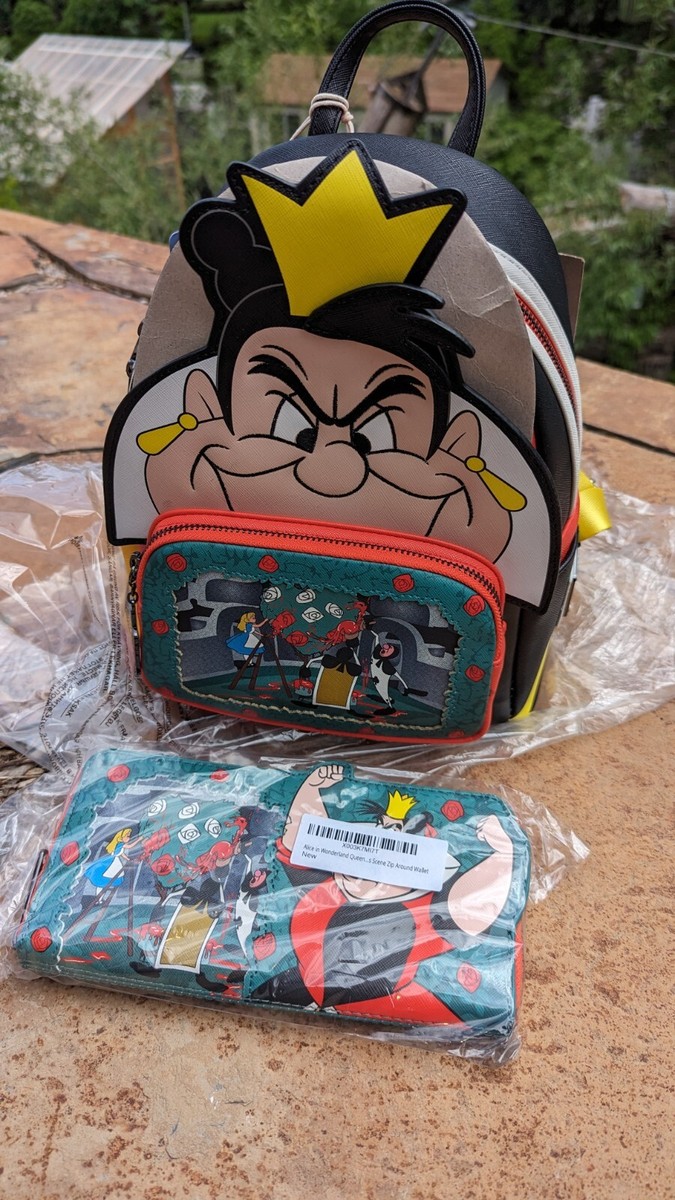 Loungefly Disney Alice Backpack and Wallet Set! - Cream and Red Loungefly Disney Alice In Wonderland Red Queen Backpack And  main image 4