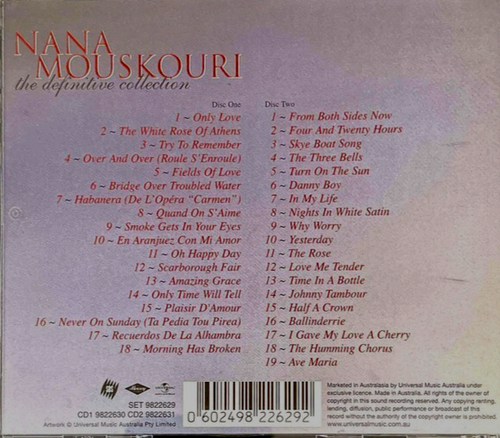 NANA MOUSKOURI - THE DEFINITIVE COLLECTION CD - 2 x CDs AUS - Picture 2 of 4
