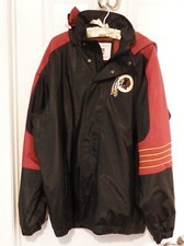 Redskins Black/Burgundy/Gold Winter Jacket w/hood Sz LG NEW 