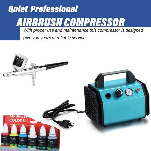 50PSI Airbrush Kit with Compressor & 6 Color Airbrush Paint Set Airbrush Paint - Bild 1 von 16