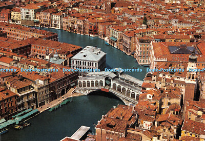 D074005 Venezia. Luftaufnahme des Canal Grande und der Rialtobrücke. Ardo. P. Marz