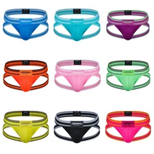 Mens Jockstrap Thong Mesh Bikini Briefs Sexy Gay Underwear G String Lingerie✔