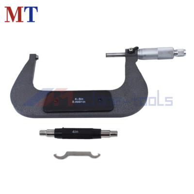 4-5 Inch Precision Outside Micrometer 0.0001 Inch Carbide Tipped Standard