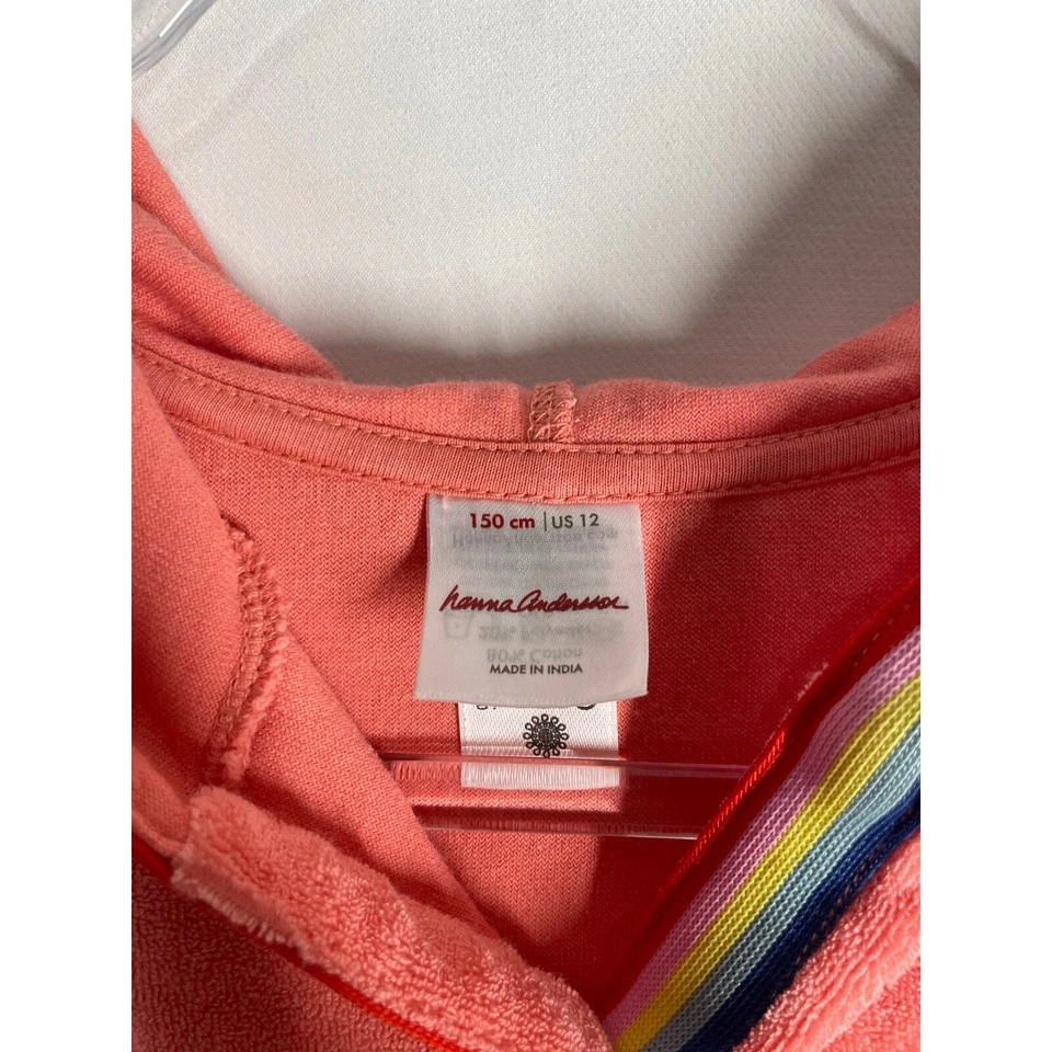 Mini Vestido Hanna Andersson Naranja Terrycloth Cubierta de Natación Con Capucha Talla EE. UU. 12-150 cm Foto 3 de 4