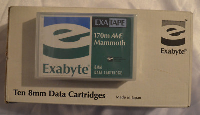 10 pack Exabyte Mammoth AME 8mm Data Cartridges 170m 20GB 40GB New Sealed 212629