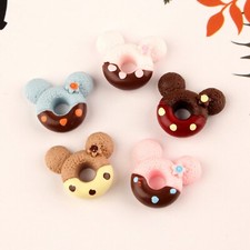 20 Mixed Resin Mouse Head Chocolate Donuts Flatback Cabochon 20mm Embellishments