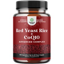 Red Yeast Rice with CoQ10 Supplement Extra Strength Non-GMO Citrinin-Free 120ct