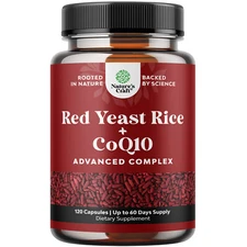 Red Yeast Rice with CoQ10 Supplement Extra Strength Non-GMO Citrinin-Free 120ct