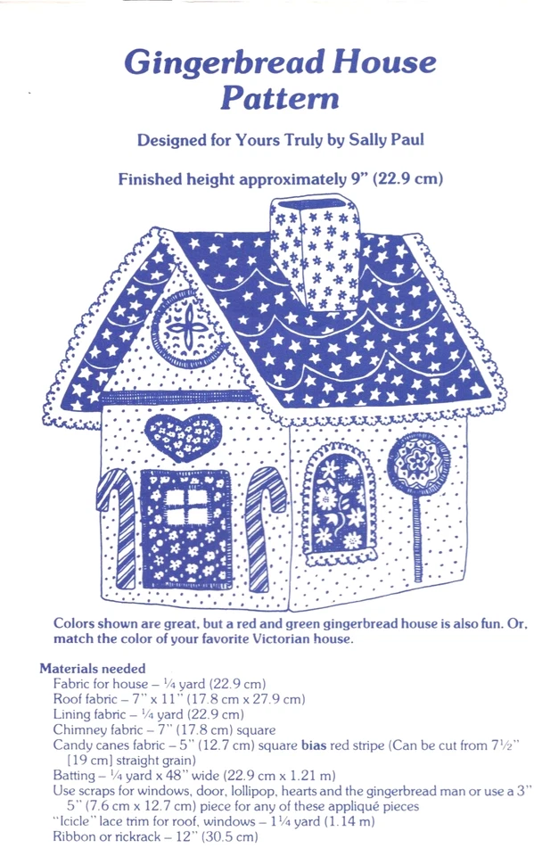 Gingerbread House ~ Applique ~ Approx. 9" Finished ~ By: Yours Truly ~ Complete - Image 3 of 4