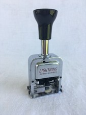 LIGHTNING 'Auto-Number' Chrome 6-Digit Ink Stamper Made in USA | Working