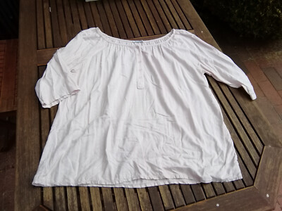 Made in Italy Flair Comfort Style Bluse Tunika Hemd zart rosa gestreift XL 44/46