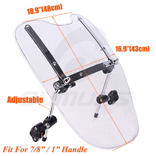 Motorcycle Windshield For Harley Sportster Dyna Glide Softail Night Train XL - Picture 3 of 13