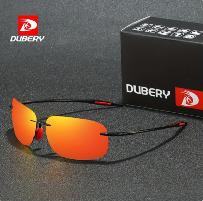 DUBERY Square Rimless Sport Sunglasses Men Women Lightweight Driving Glasses  