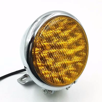 Ambre 5 "LED Moto Phare Cruiser Chopper Bobber Café Racer Old School - Photo 1/4