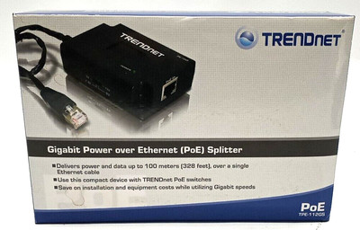 NEW Open Box TRENDnet Gigabit Power Over Ethernet Splitter TPE-112GS N1548 C9