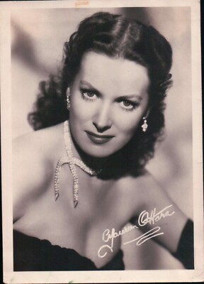 Vintage 5x7 Fan Photo Maureen O'Hara Actress & Movie Star Pre Printed Signature 