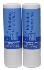 Bath & Body Works Birthday Frosting Lip Balm .14 oz Lot of 2 Brand New