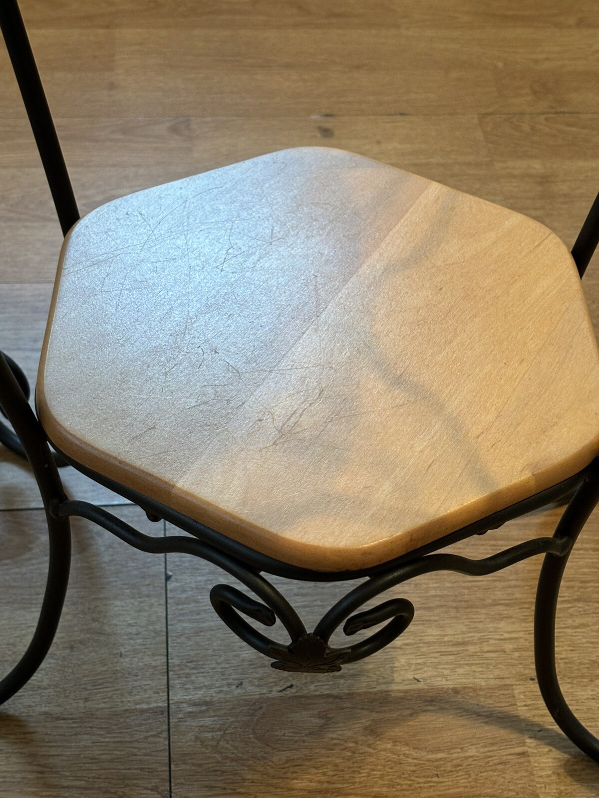 LONGABERGER WROUGHT IRON GENERATIONS STAND/TABLE W/2 WOOD SHELVES eBay