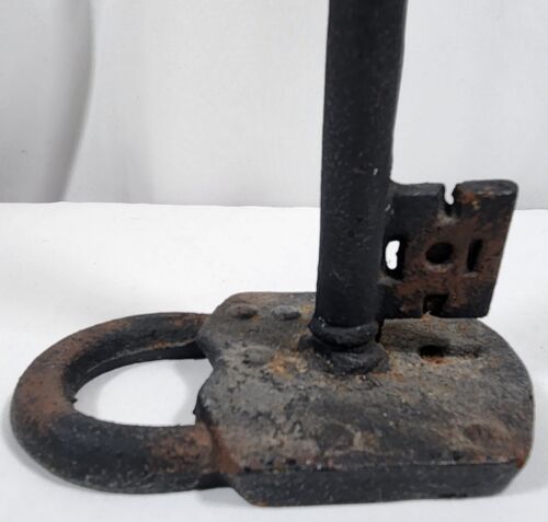 Vintage Iron Victorian Lock/ Skelton Key Sculpture 13” Foil Sticker Home Decor - Picture 4 of 9