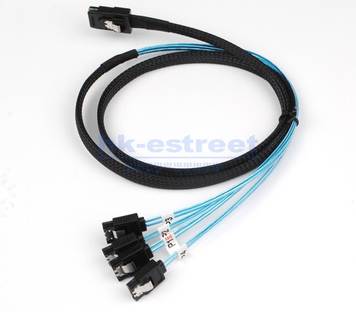 Mini-SAS SFF8087 interno a 4x recto reverso SATA Fanout cable longitud 1 m - Imagen 6 de 12
