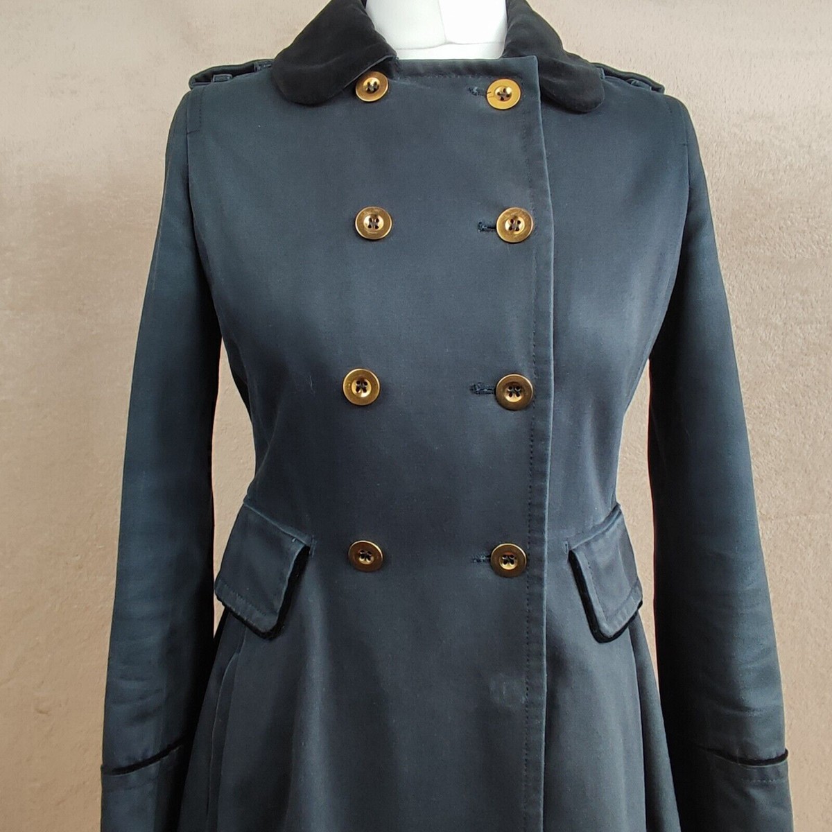 Marc by Marc Jacobs Trench Style Jacket XS Navy ASO Blair Waldorf